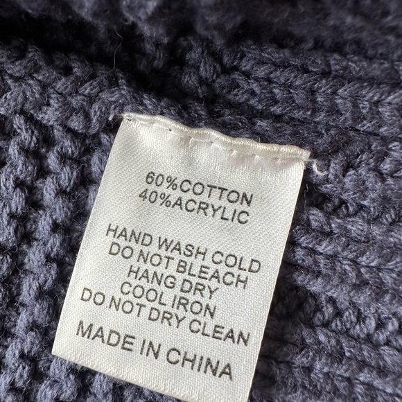 All Row Navy Blue Women's Crop Sweater Large - Picture 4 of 5